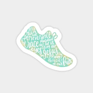 Hebrews 12:1-2 - Run the Race (aqua) Sticker